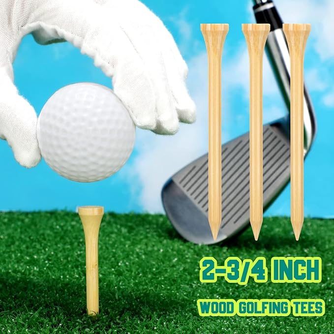 Mudder Golf Tees Bulk Wooden Bamboo Golf Tees Multicolor Wood for Men Balls Accessories