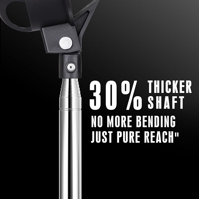 Pro Auto-Lock Golf Ball Retriever, Golf Ball Retriever Telescopic for Water 9Ft/12Ft/14.5Ft/16.3Ft with Heavy-Duty Stainless Steel Shaft & Non-Slip Rubber Grip (Black, 14.5Ft)
