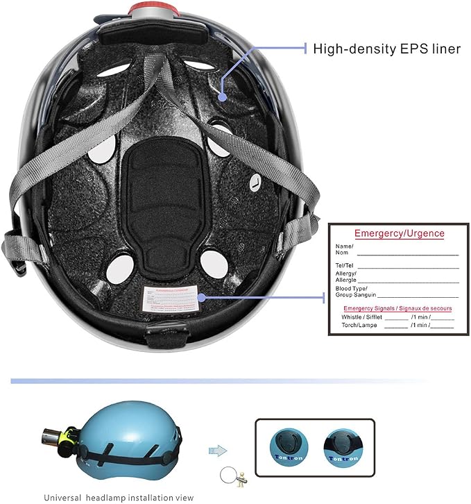 Tontron Adult Hiking Climbing Caving Work Helmet