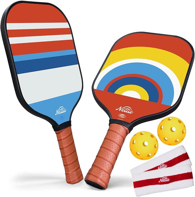 Nettie Pickleball Paddles Set of 1/2/4, USAPA Approved Carbon Fiber Pickleball Paddle, Birthday Galentines Valentines Day Gifts for Girlfriend Women Mom Wife