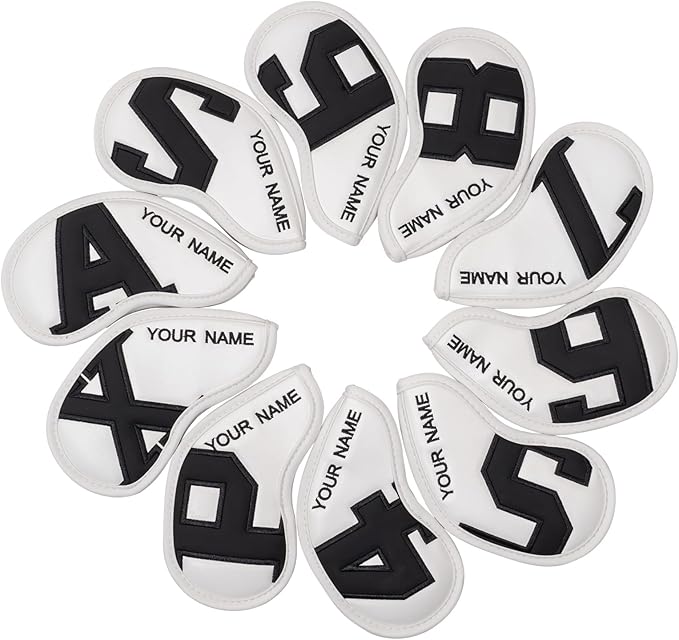 Craftsman Golf Magnetic Iron Headcovers Protective Cover with Large No. Available for Customize Name