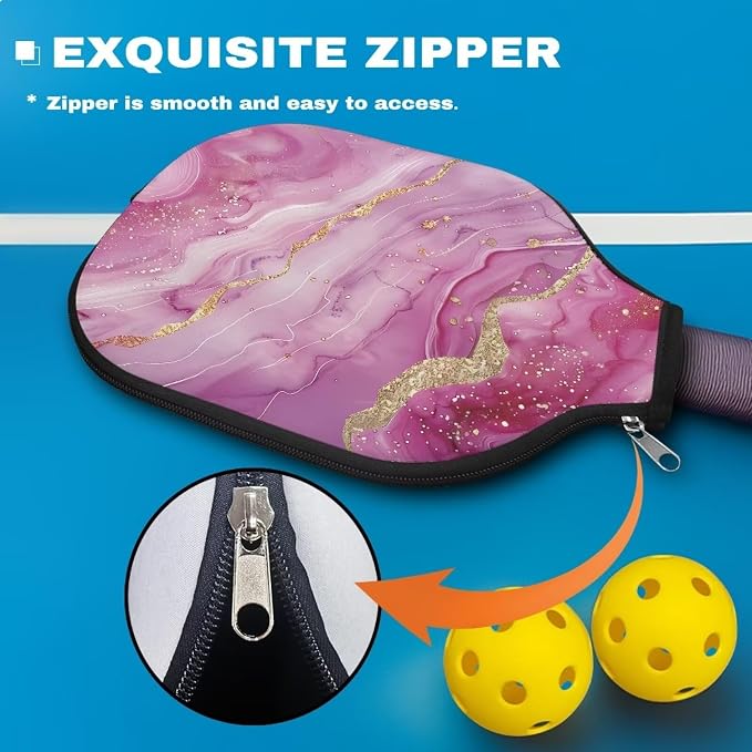Pickleball Paddle Covers, Fits Standard Pickleball Racquets, Durable Zippered Paddle Cover Universal 8.6 x 11.4Inch