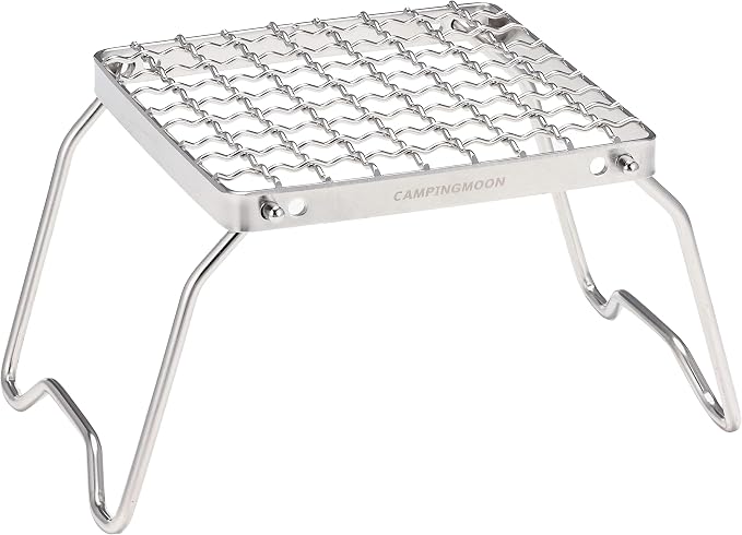 CAMPINGMOON Portable Folding Camping Campfire Grill over Fire Split Stoves 304 Stainless Steel (ZJP 1011)