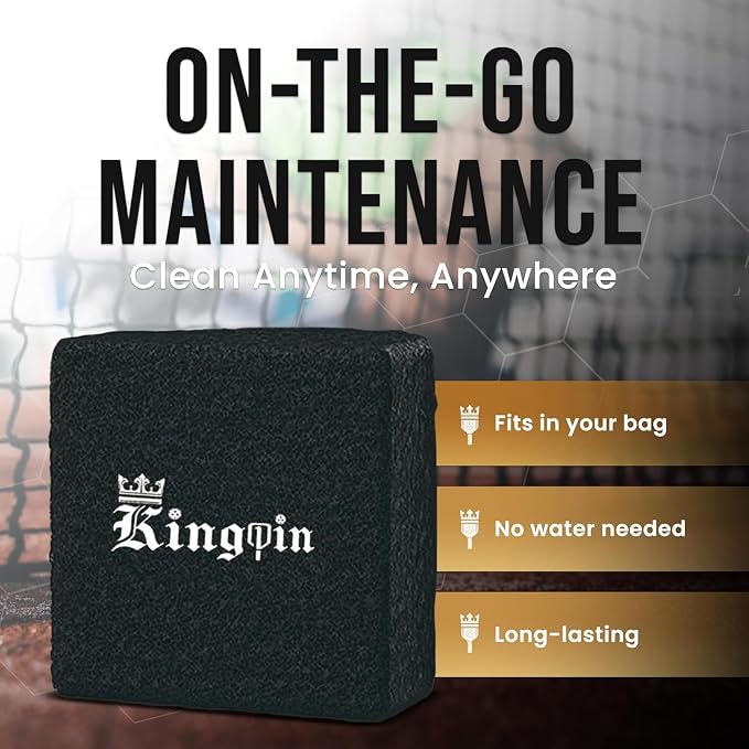 Kingpin Paddle Eraser [Pack of 2] 2"x2"x1", Black, Non-Abrasive Rubber Cleaner for Pickleball Paddles | Safe for All Paddle Carbon Fiber Surfaces | Outdoor & Sports Gear
