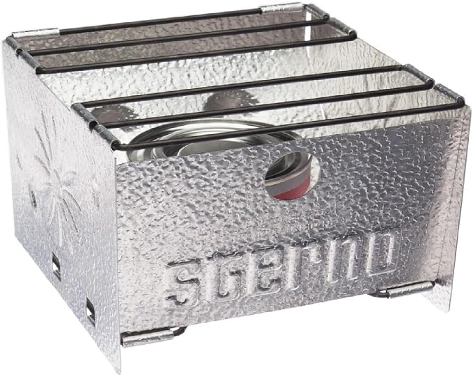 Sterno Foldable Portable Camping Stove - Easy-to-Assemble Outdoor Cooking Stove for Camping, Picnics, Tailgating & Emergencies - Silver