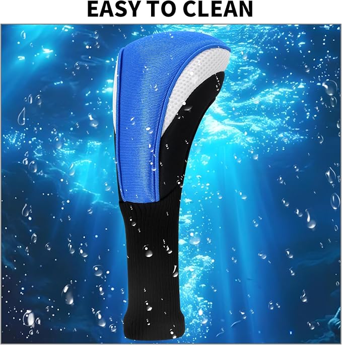 Golf Club Head Covers for Woods 3/4/5/6 Pieces Long Neck Mesh Sports Golf Club Headcovers Set with Interchangeable No. Tags 3 4 5 6 7 X Golf Accessories for Men Women