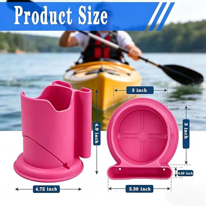 Paddle Board Cup Holder, 2-in-1 Kayak Cup Holder, Thickened Base Increased Stability, Paddle Board Accessories for SUPs, Canoes, Surfboards, Boats