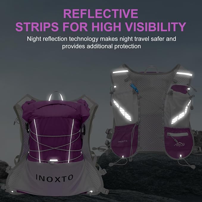 IX INOXTO Running Vest Hydration Backpack, Lightweight Running Backpack Hydration Pack with 1.6L Water Bladder Daypack for Trail Running Hiking Cycling Race Marathon for Women Men