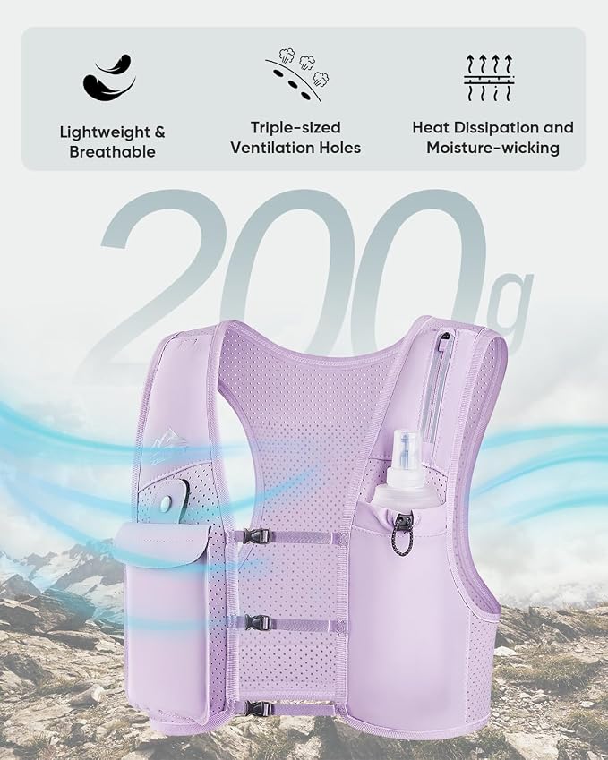 Zelvot Running Vest for Women Men, Adjustable Running Phone Holder Vest, USA Original Patent, Running Hydration Vest with 500ml Soft Flask, Reflective Running Backpack for Hiking Cycling