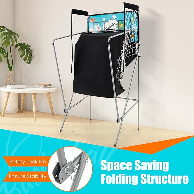 Giantex Foldable Basketball Arcade Game, 8 Game Options, Electronic Double Shot 2 Player w/ 4 Balls and LED Scoring System, Indoor Basketball Game for Kids, Adult