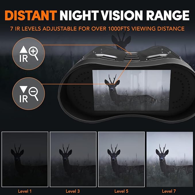 GTHUNDER Night Vision Goggles Binoculars with Remote Monitor on App | Crystal Clear 4K UHD Video & 52MP Full Color Photos on 4" HD Screen |10X Zoom Ideal for Camping Hunting & Wildlife Observation