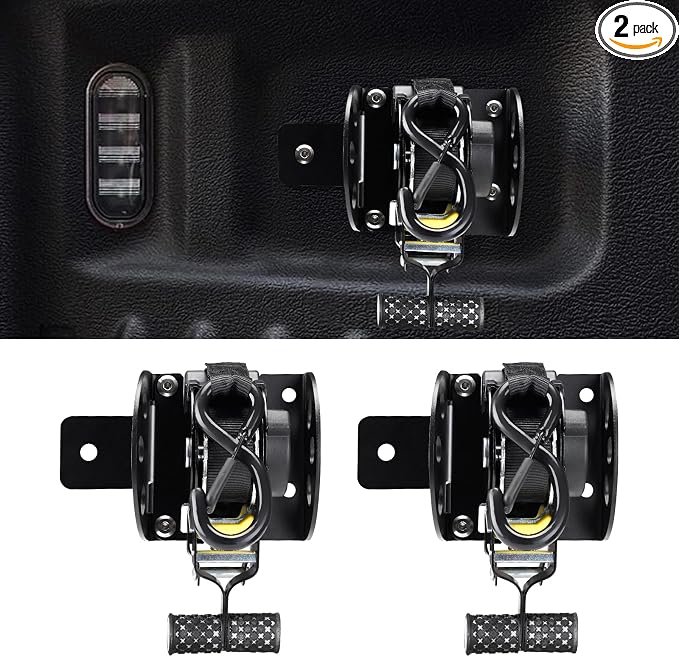 Hifybaty Retractable Ratchet Straps Compatible with 2022-2025 Ford Maverick Retracting Straps Auto Retract Securing Strap Tie Down System for 2024 Maverick Truck Bed Accessories