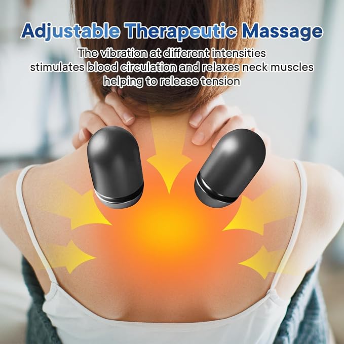 Upgraded Neck Massager Pillow, 3-in-1 Neck Massager, Traction Massage with Heat, Neck Pillow for Shoulder Pain, Deep Tissue Pain Relief, Rechargeable TheraPillow, Gifts for Women/Men