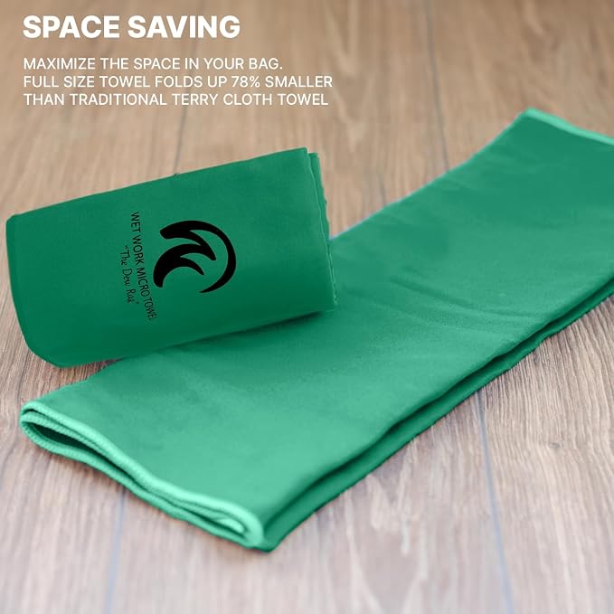 Wet Work 3 Extra Large Towels (60”x36”), Highly Absorbent Microfiber, Quick Dry, Lightweight & Ultrasoft, Perfect for Bath, Beach, Travel, Yoga, Lint Free Microfiber Towels for Body