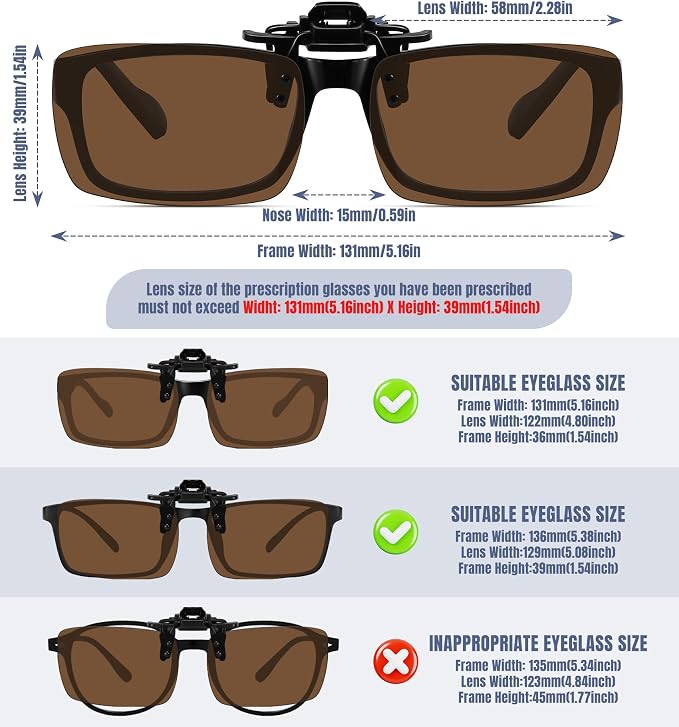 STORYCOAST Clip On Sunglasses for Men Women Polarized Fit Over Prescription Glasses Sports Fishing Driving