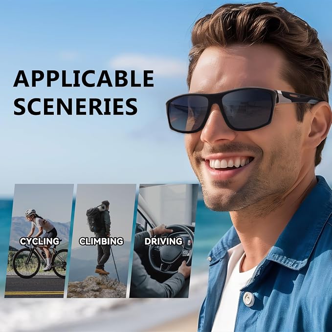 DEHOTRE 2 Pack Bifocal Reading Sunglasses Men Wrap Around Sports Sun Readers Outdoor Clear Top Soft Nose Pads PC Frame UV400