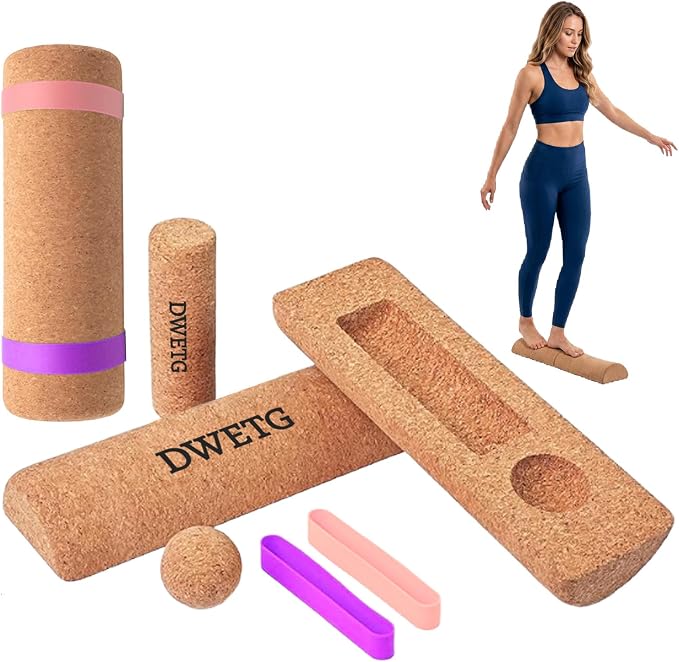 Premium Cork Balance Board for Foot Recovery & Mobility, Professional Foot Strengthening & Balance Training Kit for Plantar Fasciitis Relief, Physical Therapy & Stability
