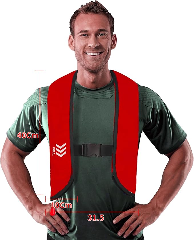Automatic Inflatable Life Jacket,Preserver PFD for Adults,Life Vest for Adult,Supports Weight up to 330 pounds