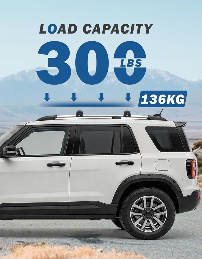 JOYTUTUS 300lbs Lockable Roof Rack Cross Bars Compatible with Ford Bronco Sport (On-Road) Base & Bigbend 2021-2026 & Outer Banks 2021 & Heritage 2023-2025