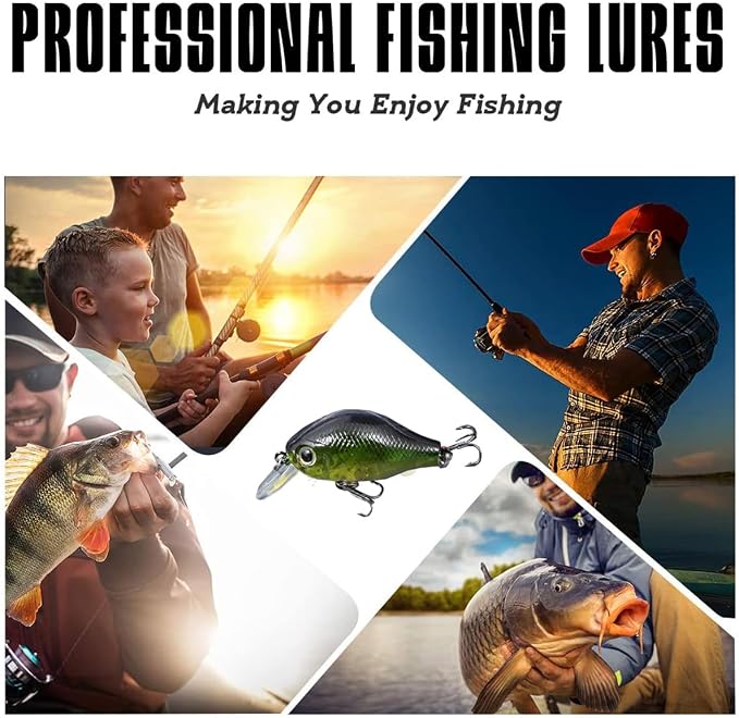 Fishing Lures Freshwater Bait Tackle kit.Tackle Box Including crankbaits topwater Lures,Jigs,Spoons and More Fishing Gear Set.Suitable for Bass Trout Salmon.