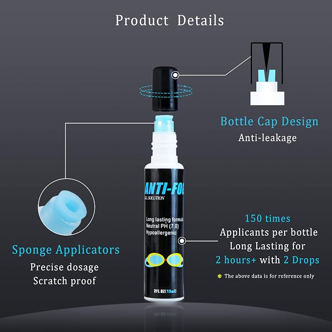 LifeArt Anti Fog Spray for Swim Goggles, Ski Masks, Snorkeling and Diving Masks, Prevents Fogging, Anti-Static, Streak-Free, Unscented, Alcohol and Ammonia Free