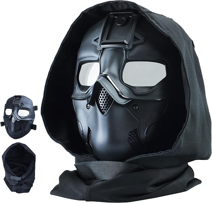 Guayma Airsoft Paintball Mask Tactical Full Face Cyberpunk Balaclava Mask For Halloween Cosplay Costume Movie Props