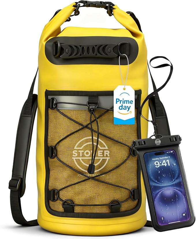 STOVER 5/10/25/30/40/55L Waterproof Dry Bag- Roll-Top Backpack w/Phone Case- Kayaking, Hiking, Camping, Boating- Men/Women