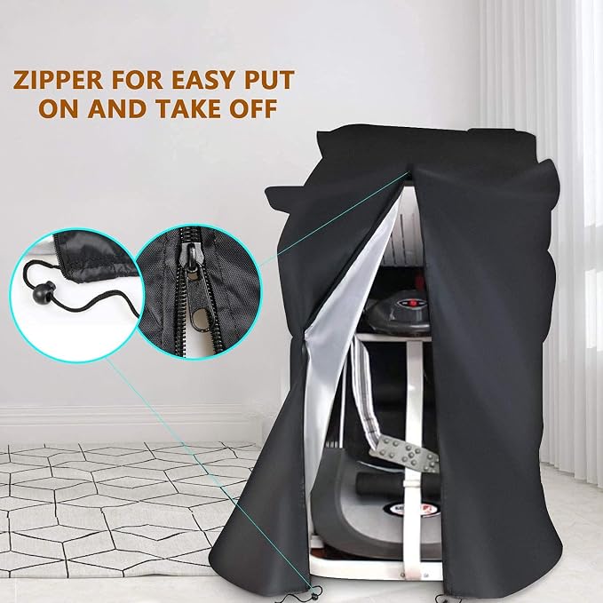 POMER Treadmill Covers, Dustproof Waterproof Non-Folding Running Machine Protective Cover with Zipper - Ideal for Indoor Outdoor Home Treadmill Use