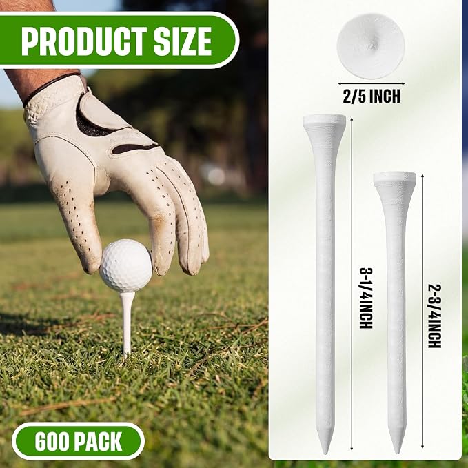 Mudder Golf Tees Bulk Wooden Bamboo Golf Tees Multicolor Wood for Men Balls Accessories