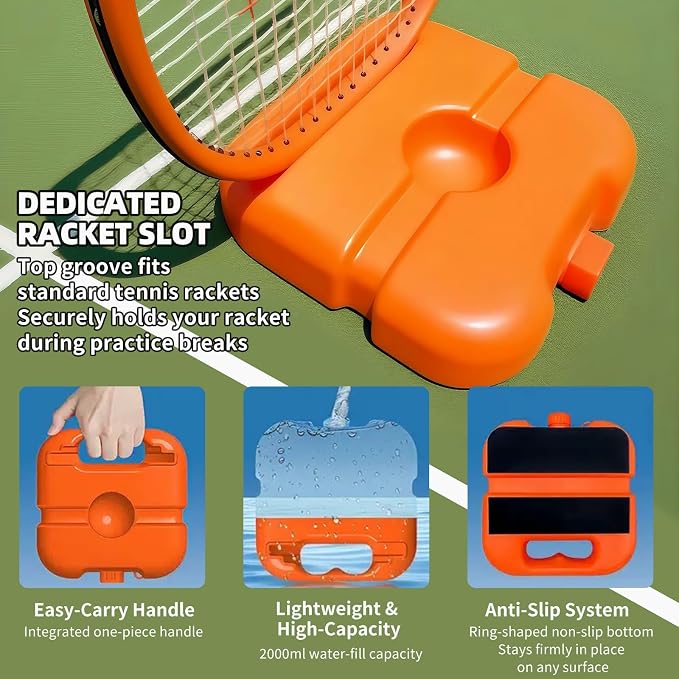 Tennis Trainer Rebounder Set- Portable Solo Practice System with 3 Rebound Balls, Waterproof Backpack & Stable Base,Perfect Tennis Buddy for Adults & Kids,Ideal Tennis Gift