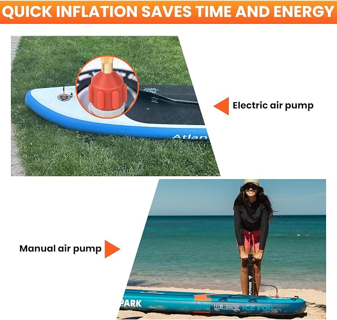 2PCS SUP Pump Adapter,Premium Conventional and Sturdy Air Valve Adapter,Fast Inflation and Deflation for Inflatable Stand UP Paddle Board, Kayak and Boat