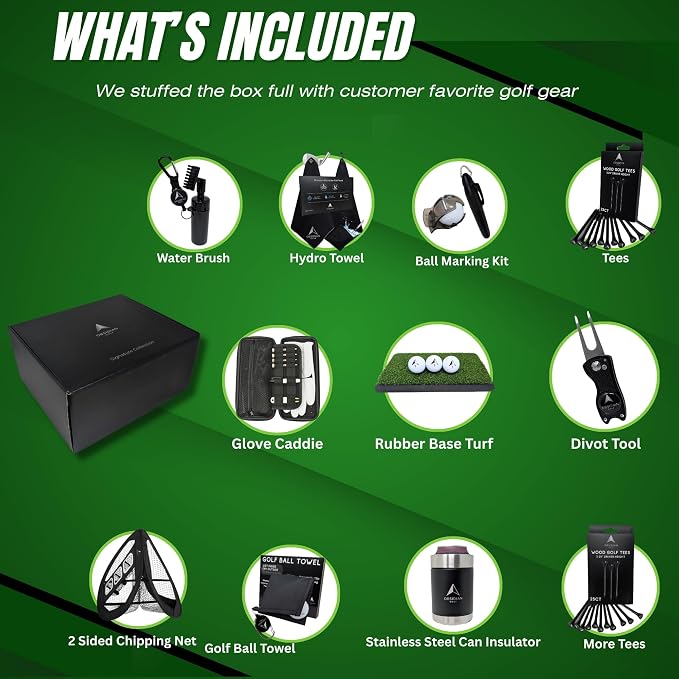 Go For It Golf Gift Box - Ultimate Golf Kit Essentials for Men & Women, Premium Golfing Accessories, Golfer Training Tools & Gear