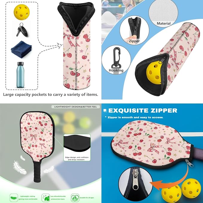 Pickleball Paddles Set 3PCS Pickleball Paddle Case Pickleball Racket Pickleball Bag Ideal for Beginners Gifts