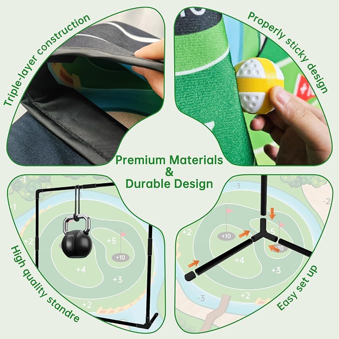 Golf Chipping Game - Portable Golf Practice Set for Indoor & Outdoor Lawn Play! Enjoy Backyard, Beach & Office Parties - Fantastic Golf Gifts for Men+ 2Golf Clubs-2 Pack