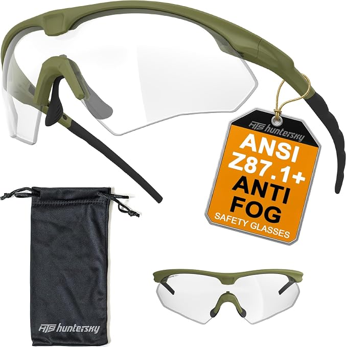 HTS HUNTERSKY S53 Anti Fog Tactical Shooting Range Safety Glasses ANSI Z87.1 Ballistic Eye Protection Hunting Airsoft Riding