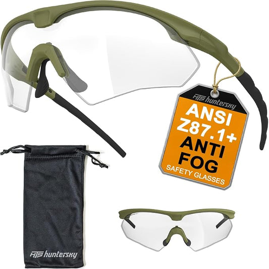 HTS HUNTERSKY S53 Anti Fog Tactical Shooting Range Safety Glasses ANSI Z87.1 Ballistic Eye Protection Hunting Airsoft Riding