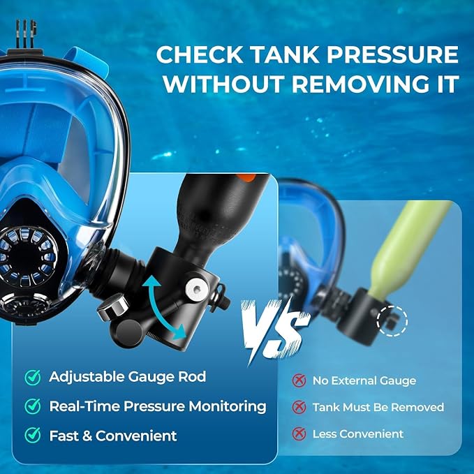 GOYOJO Mini Scuba Tank with DOT Certified, Portable Scuba Diving Kit with Optional Snorkel Mask Combo, Refillable Emergency Backup Pony Bottle for Snorkeling, Underwater Breathing, Training