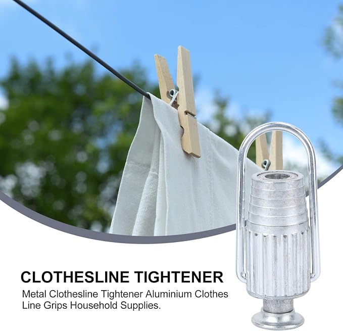 OUNONA 2Pcs Clothesline Tightener Outdoor Clothesline Outdoor Clothes Line Heavy Duty Clothes line Pulley for Outdoors Yard Balcony