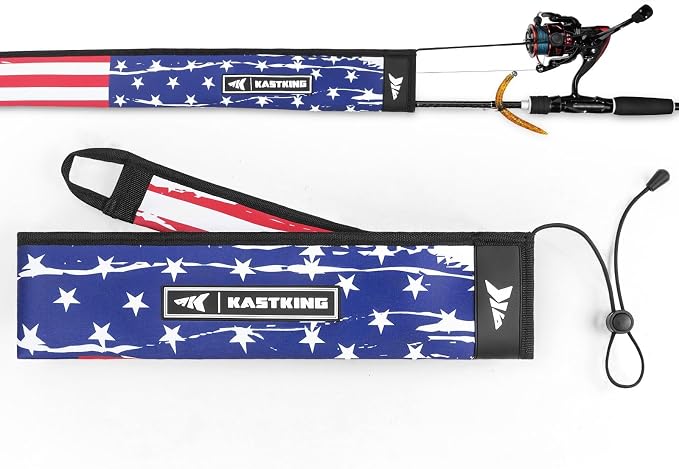 KastKing MeshGuard Rod Socks, Fishing Rod Sleeve, Neoprene Fishing Pole Sleeve, Fishing Rod Covers, Built-in Hanging Loop & Adjustable Lanyard, Fits Casting, Spinning, & Fly Rods