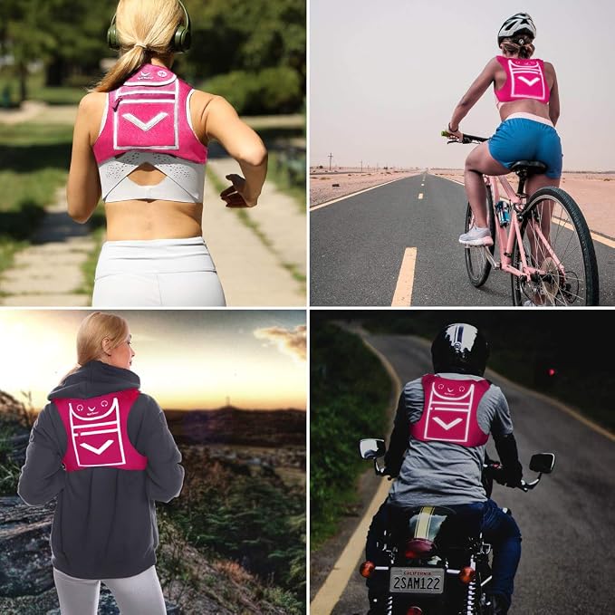 Running Mini Backpack Vest for Men & Women - Hi-viz gear, Holds Valuables, any Phone - Ideal for Fitness, Walking, Cycling!