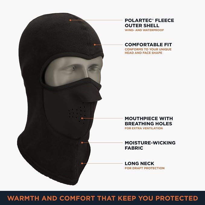 RefrigiWear Arctic Clava - Warm NeoFleece Moisture Wicking Windproof Waterproof Cold Weather Balaclava Face Mask