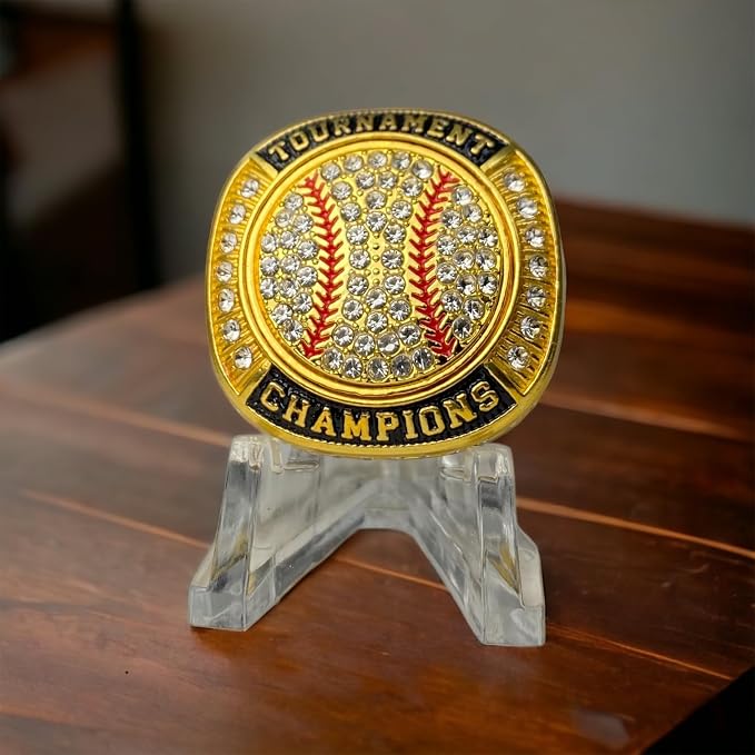 Legacy Rings 1 or 12 Pack Softball Baseball Championship Trophy Ring Tournament Champions or Finalists Gold-Tone