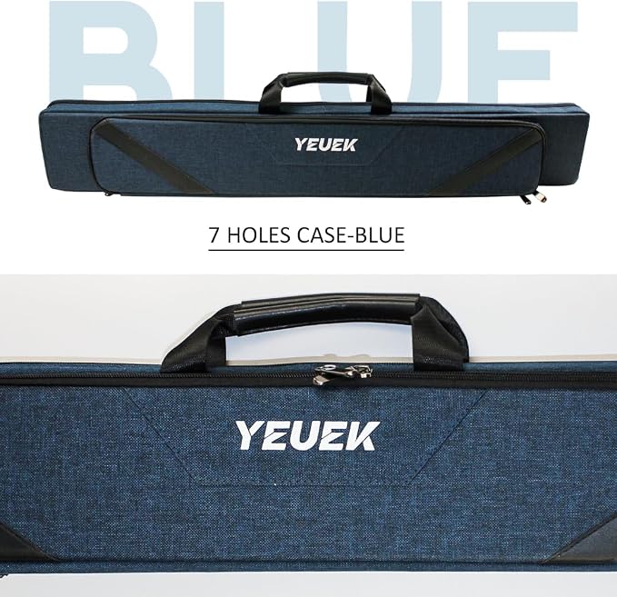 Pool Cue Case 3x4,Pool Stick Case 3 Sticks with Accessory Zipper Pockets,Cue Stick Case with Shoulder Strap Handle,Billiard Pool Cue Carrying Case with Large Front Accessory Pocket