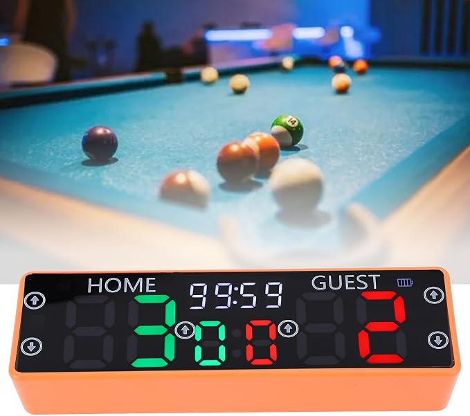 Electronic Scoreboard, 0-99 Score Range 0-9 Game Points, LED Display Digital Scoreboard with Buzzer, Battery Powered Basketball Scoreboard, Score Keeper for Chess, Table Tennis
