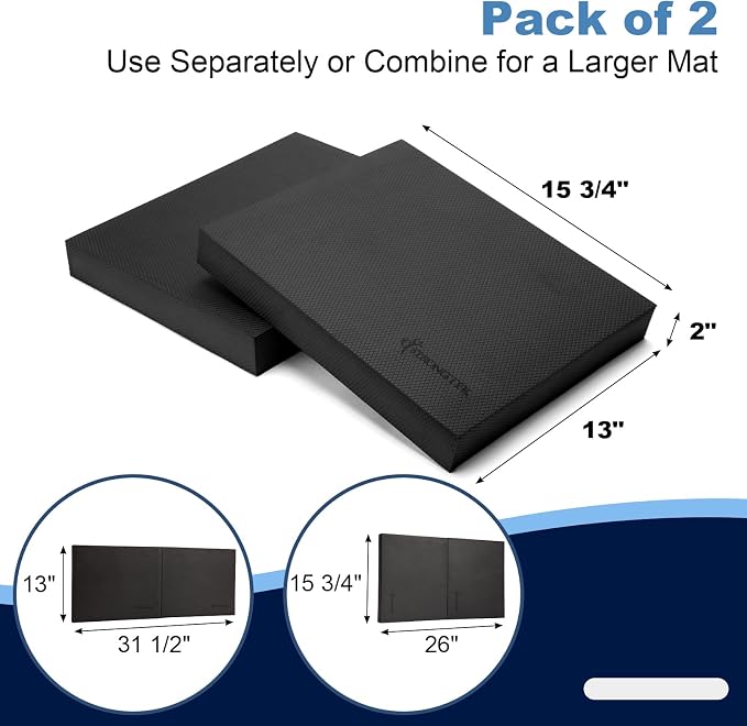 StrongTek Professional Foam Exercise Balance Pad - 15.8" x 13" x 2", High-Density TPE Foam Knee Pad, Non-Slip & Water-Resistant, for Balance Training, Physical Therapy, Yoga, and More