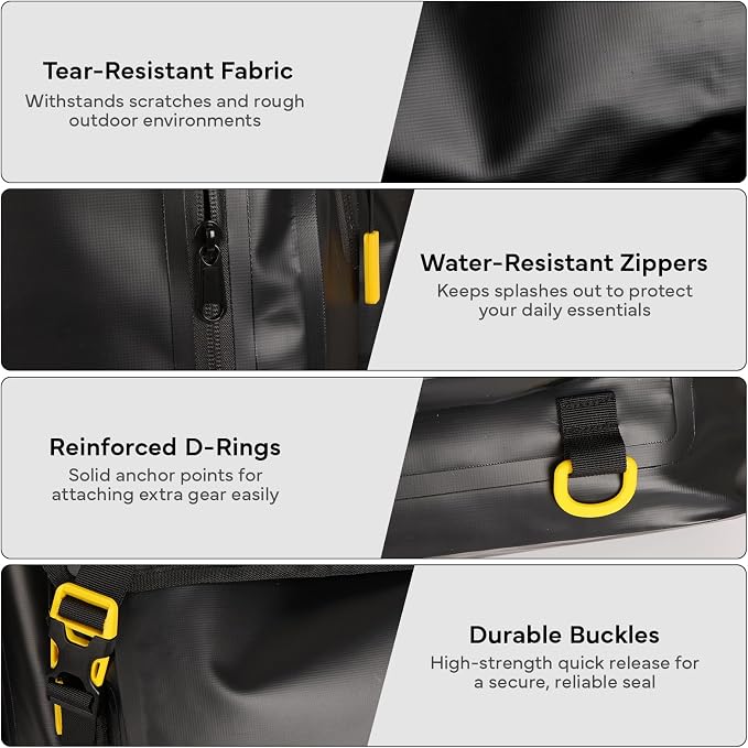 30L Dry Bag Backpack | For Men Women, Breathable back. 500D PVC with roll-top waterproof design.Kayaking, Boating, Hiking, Camping, Fishing, Travel