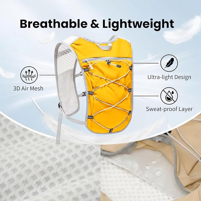 Hydration Backpack Lightweight Running Vest for Women Men with 500ml Soft Flask Hiking Daypack