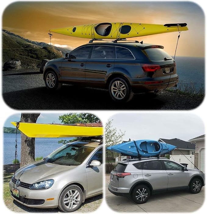 Heavy Duty Ratchet Tie Down Straps with Safety Hooks, Cargo Ratchet Straps for Kayak, Canoe, Truck, Trailer, Motorcycle, Grow Lights & Camping Gear, Securing Straps with Easy Release Ratchet Tightener
