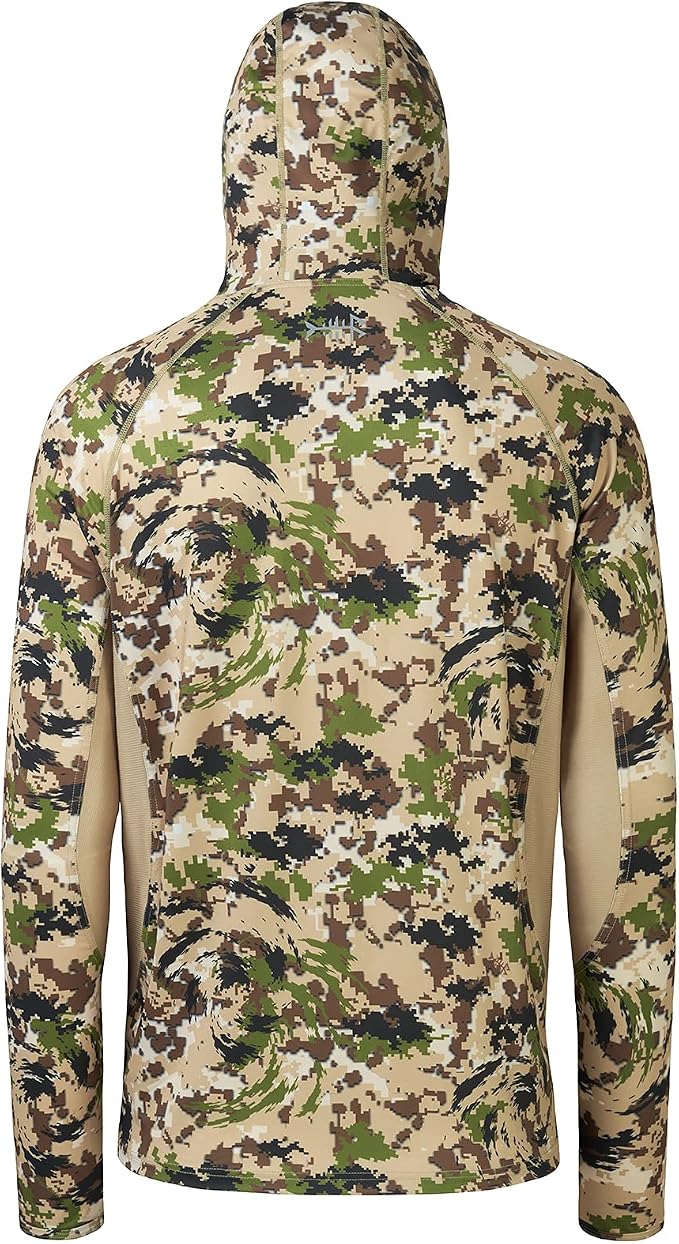 BASSDASH Men's UPF 50+ Camo Long Sleeve Hunting Fishing Hoodie Shirt