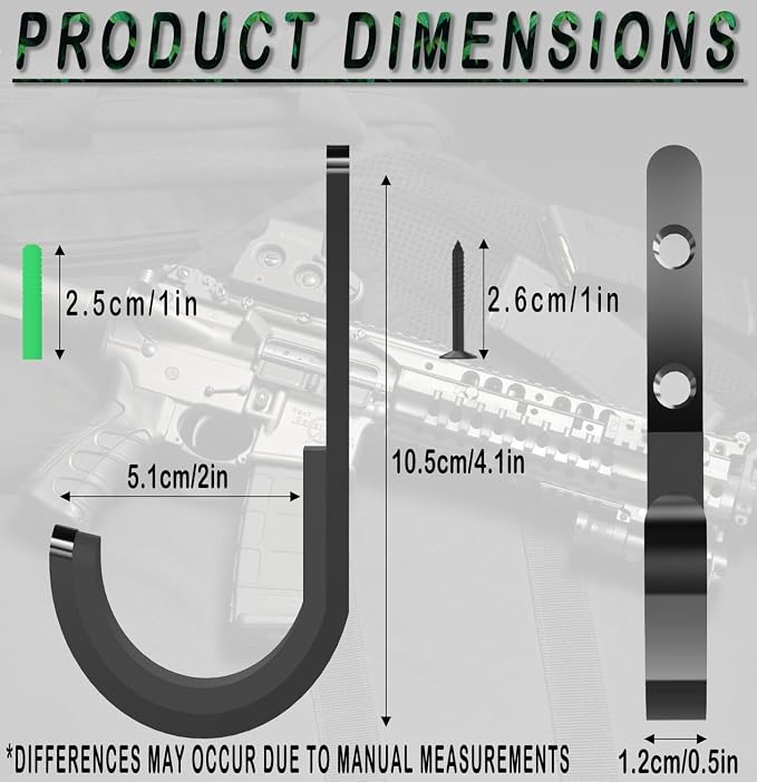 Metal Gun Rack Storage Rifles Shotgun Hooks Wall Mount Hangers for Any Rifles Shotguns Archery Bow with Soft Padding and Heavy Duty Steel…